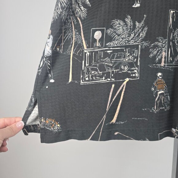 Tori Richard Honolulu Black Golf Print Button Up Shirt Size L - Picture 5 of 7